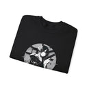 Crimson Silence Black Dahlia anime sweatshirt featuring assassin woman in kimono, lilies, and handgun motif