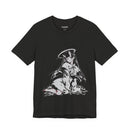 Celestial Oni anime design featuring horned girl with halo in robes on T-shirt