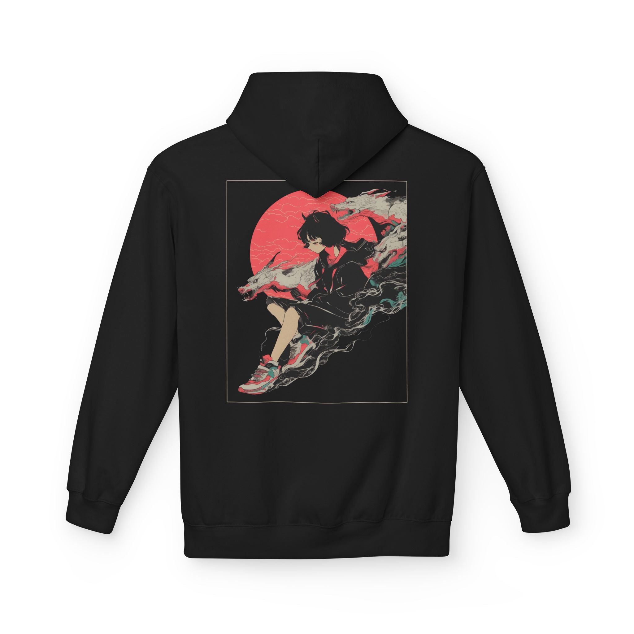 Neon Oni Moon’s Veil • Premium Hoodie