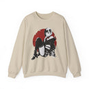 Crimson Silence Scarlet Veil anime sweatshirt featuring seductive kimono girl with red circle backdrop and floral motifs