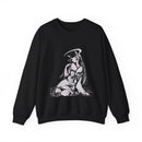 Celestial Oni anime sweatshirt with elegant horned girl sitting pose