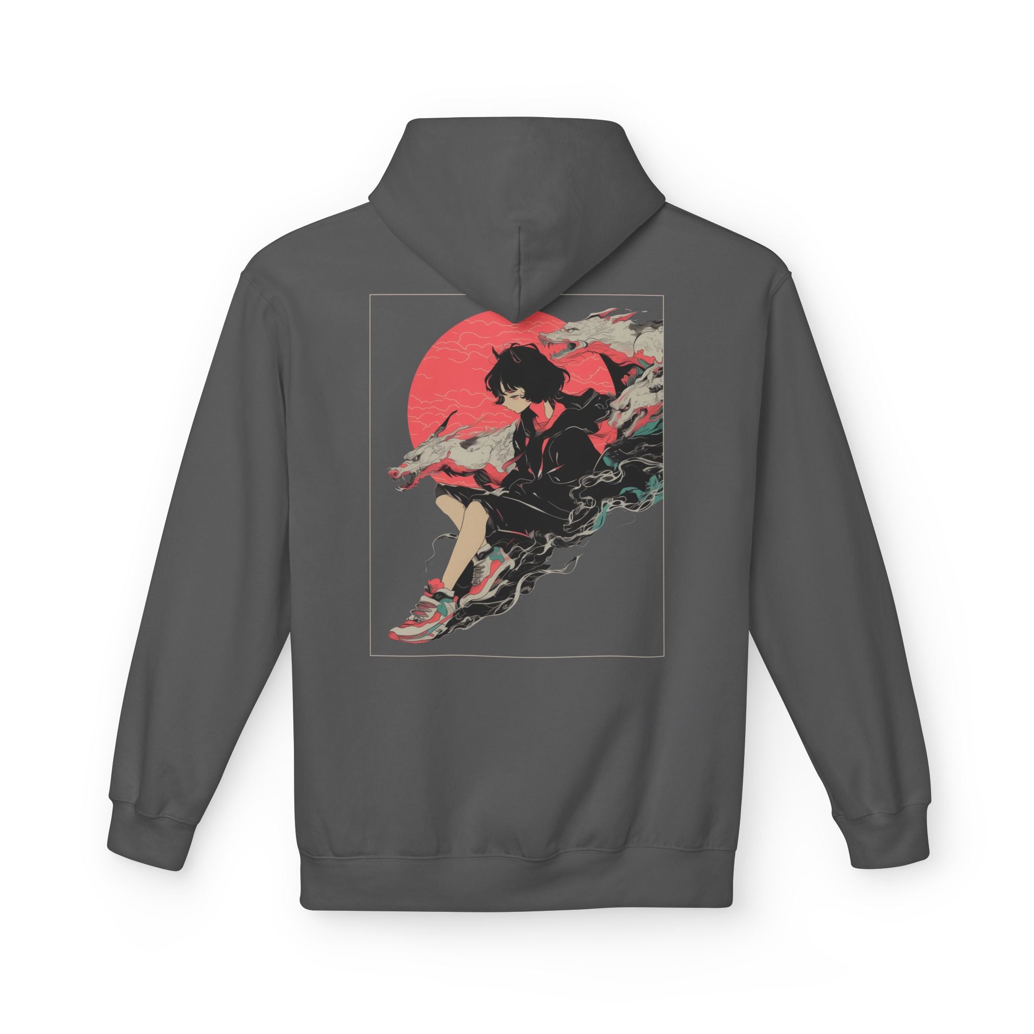 Neon Oni Moon’s Veil • Premium Hoodie