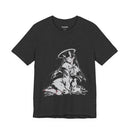 Celestial Oni anime design featuring horned girl with halo in robes on T-shirt