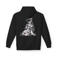 Celestial Oni anime hoodie featuring horned girl with halo artwork
