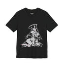 Celestial Oni anime design featuring horned girl with halo in robes on T-shirt