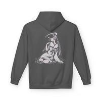 Celestial Oni anime hoodie featuring horned girl with halo artwork